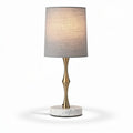 Lampada da tavolo con paralume in tessuto per ambienti interni – acciaio e tessuto – 25 x 25 x 45 cm