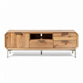 Mobile TV in legno di rovere per soggiorno con ripiani – 150 x 40 x 50 cm