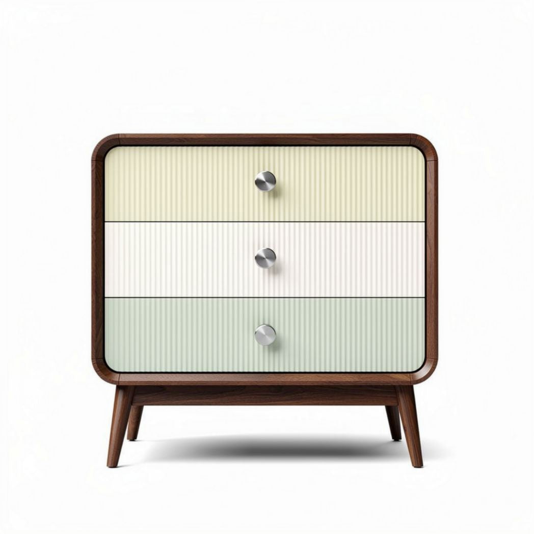 Comò in legno con finitura multicolore per camera da letto – 45 x 40 x 60 cm