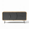 Mobile per soggiorno con ante e cassetti in legno e metallo – 150 x 45 x 70 cm