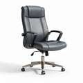 Sedia girevole in pelle artificiale per ufficio con braccioli – 65 x 65 x 110 cm