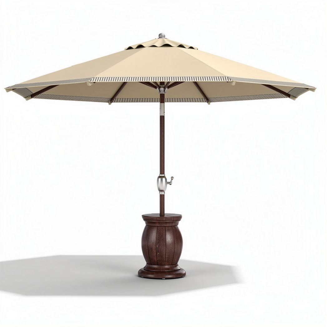 Ombrellone da giardino con base in legno per esterni – 250 x 250 x 240 cm