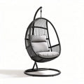 Poltrona sospesa in rattan con cuscino per esterni – 90 x 70 x 120 cm