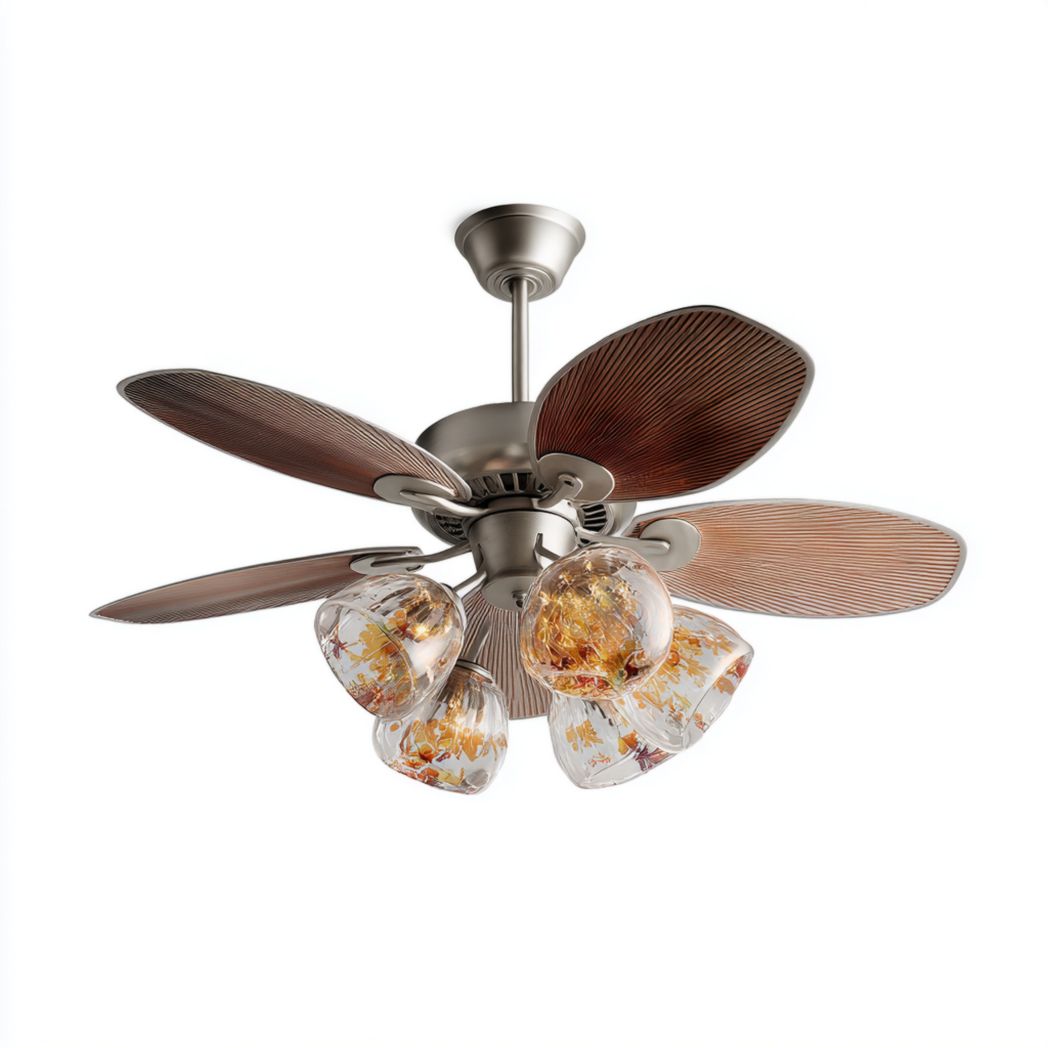 Ventilatore a soffitto in metallo e legno per ambienti interni – 60 x 60 x 30 cm